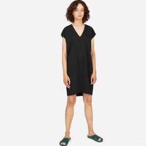 Everlane Japanese Goweave V-Neck Cocoon Dress Black Size 4